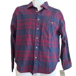 Boys Large 14-16 Husky Long Sleeve Check Flannel Button Front NWT